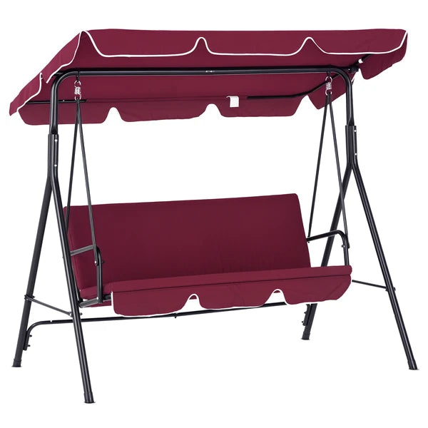 Outsunny Outdoor Patio Swing Chair with Adjustable Tilt Canopy and Removable Cushion, Red - product image 11