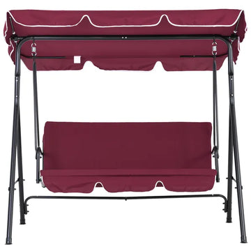 Outsunny Outdoor Patio Swing Chair with Adjustable Tilt Canopy and Removable Cushion, Red - product image 1