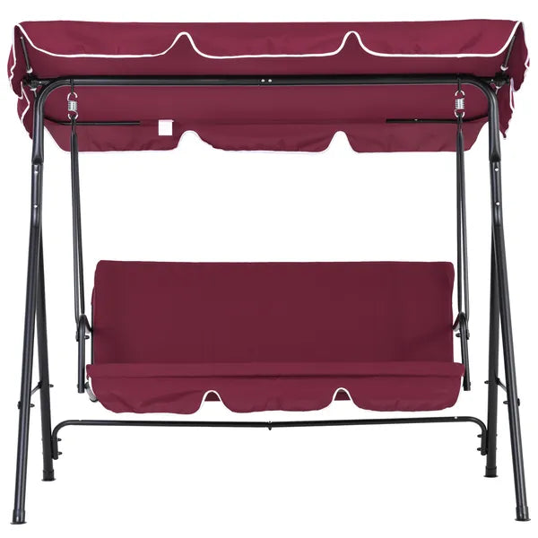 Outsunny Outdoor Patio Swing Chair with Adjustable Tilt Canopy and Removable Cushion, Red - product image 1