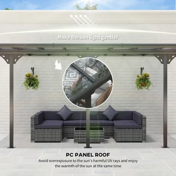 Outsunny Outdoor Pergola Patio Gazebo Awning UV Protection Adjustable Aluminum Frame 14.5x10 - product image 5