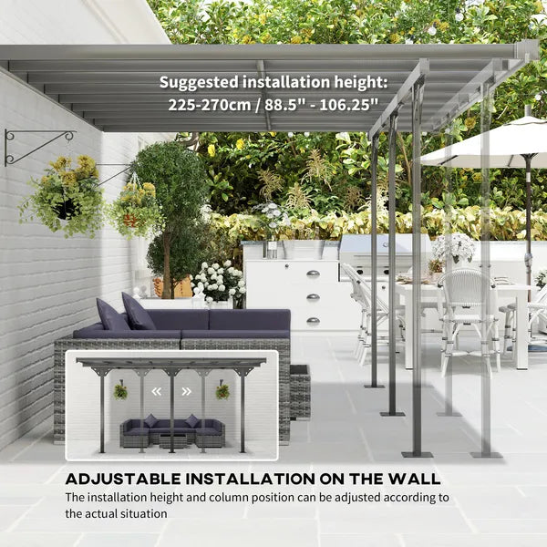 Outsunny Outdoor Pergola Patio Gazebo Awning UV Protection Adjustable Aluminum Frame 14.5x10 - product image 4