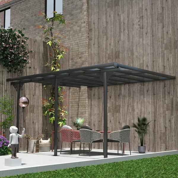Outsunny Outdoor Pergola Patio Gazebo Awning UV Protection Adjustable Aluminum Frame 14.5x10 - product image 2