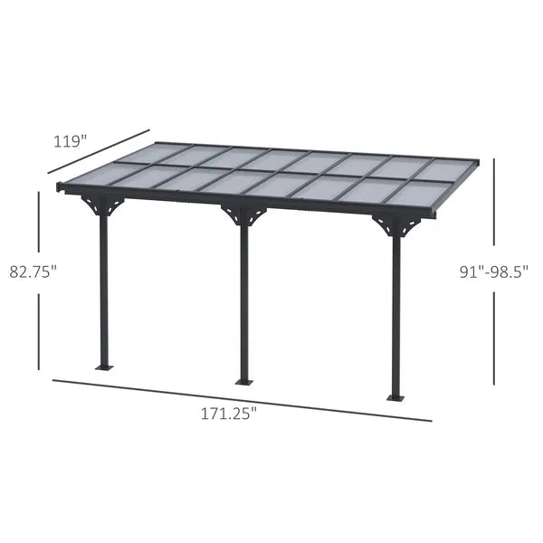 Outsunny Outdoor Pergola Patio Gazebo Awning UV Protection Adjustable Aluminum Frame 14.5x10 - product image 3