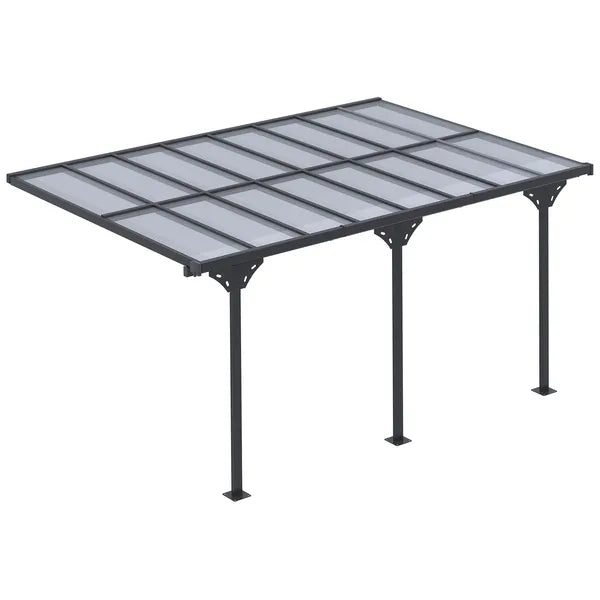 Outsunny Outdoor Pergola Patio Gazebo Awning UV Protection Adjustable Aluminum Frame 14.5x10 - product image 1