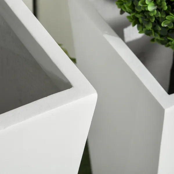 Outdoor Planter Set 2-Pack MgO Flower Pots White Drainage for Garden Patio Yard Elegance - product image 7
