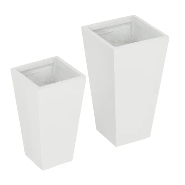 Outdoor Planter Set 2-Pack MgO Flower Pots White Drainage for Garden Patio Yard Elegance - product image 9