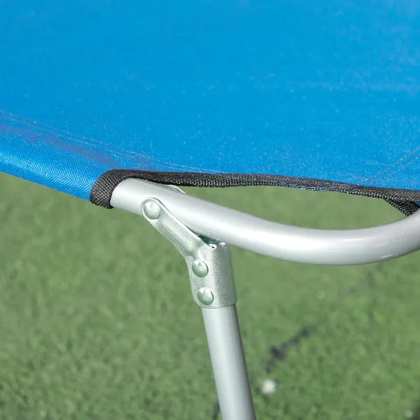 Outdoor Pool Chaise Lounge Chair, Folding Tanning Chair with Sun Shade, Blue - product image 9