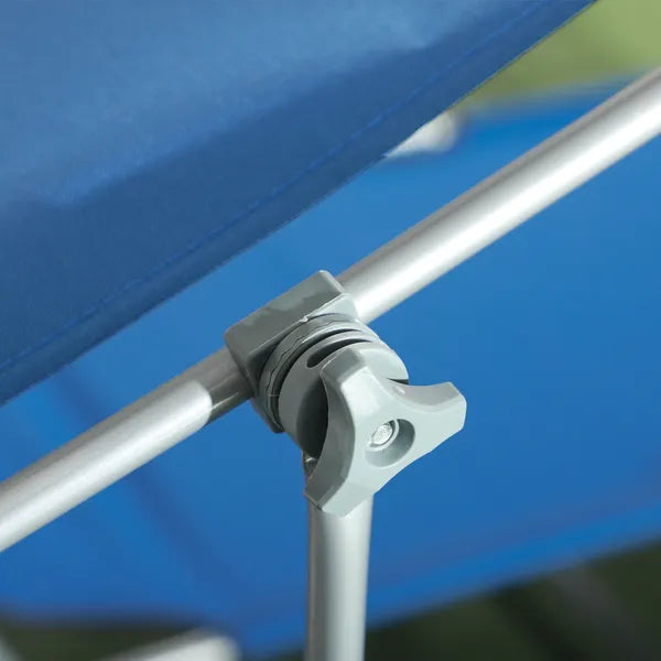Outdoor Pool Chaise Lounge Chair, Folding Tanning Chair with Sun Shade, Blue - product image 8