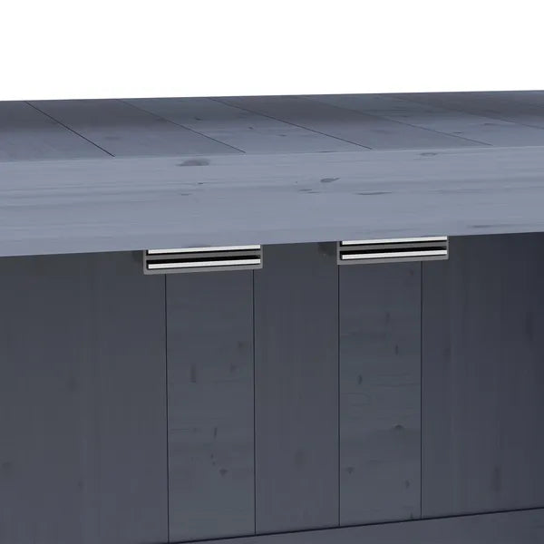 Outdoor Potting Bench with Storage Cabinet Aluminum Tabletop Rubber Wheels for Patio Backyard Balcony Gray - product image 10
