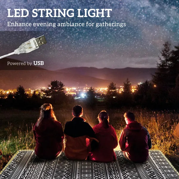 Outsunny Outdoor Rug Carpet with USB Lights Reversible Patio Rug with Carry Bag for Camping 10 ft x 8 ft - product image 4