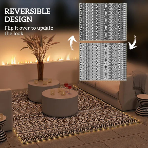 Outsunny Outdoor Rug Carpet with USB Lights Reversible Patio Rug with Carry Bag for Camping 10 ft x 8 ft - product image 5