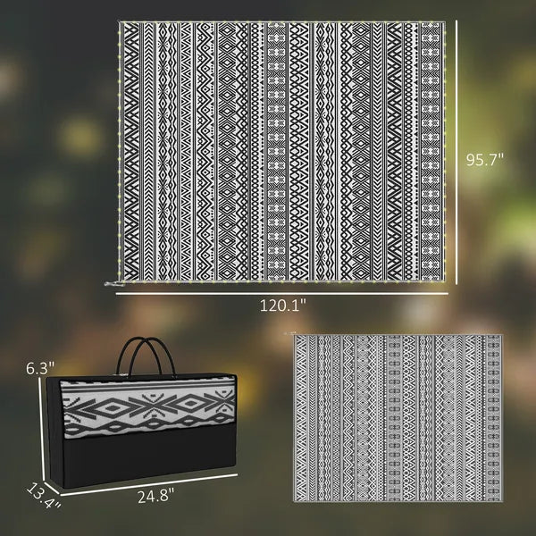 Outsunny Outdoor Rug Carpet with USB Lights Reversible Patio Rug with Carry Bag for Camping 10 ft x 8 ft - product image 3
