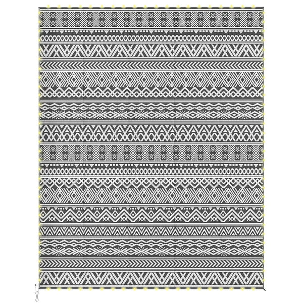 Outsunny Outdoor Rug Carpet with USB Lights Reversible Patio Rug with Carry Bag for Camping 10 ft x 8 ft - product image 1