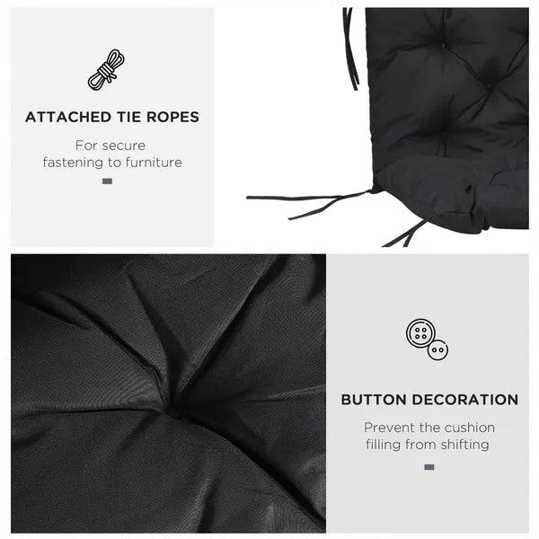 Outsunny Outdoor Seat Pads 3 Seater Bench Swing Chair Replacement Cushions Backrest Black - product image 6