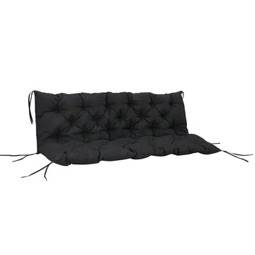 Outsunny Outdoor Seat Pads 3 Seater Bench Swing Chair Replacement Cushions Backrest Black - product image 1