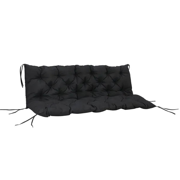 Outsunny Outdoor Seat Pads 3 Seater Bench Swing Chair Replacement Cushions Backrest Black - product image 1