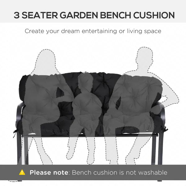 Outsunny Outdoor Seat Pads 3 Seater Bench Swing Chair Replacement Cushions Backrest Black - product image 7