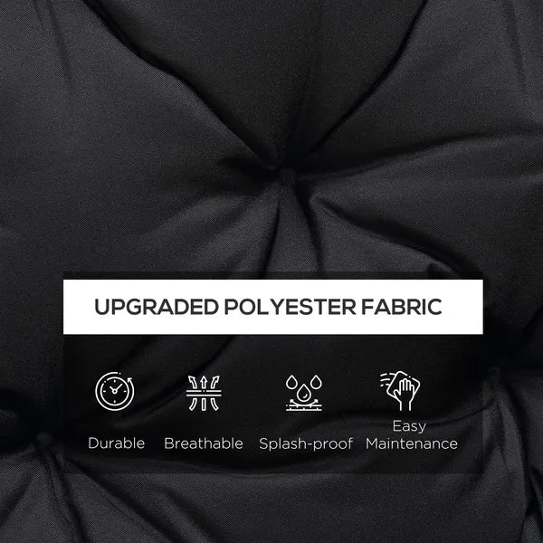 Outsunny Outdoor Seat Pads 3 Seater Bench Swing Chair Replacement Cushions Backrest Black - product image 4