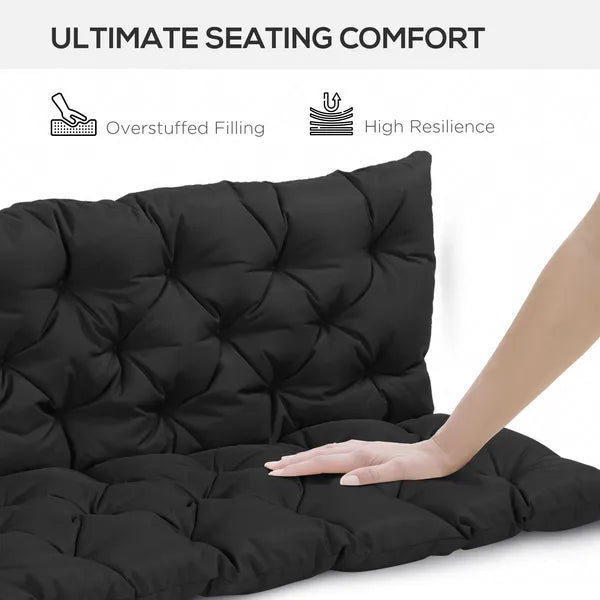 Outsunny Outdoor Seat Pads 3 Seater Bench Swing Chair Replacement Cushions Backrest Black - product image 5