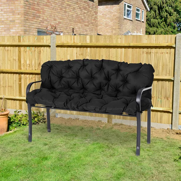 Outsunny Outdoor Seat Pads 3 Seater Bench Swing Chair Replacement Cushions Backrest Black - product image 2