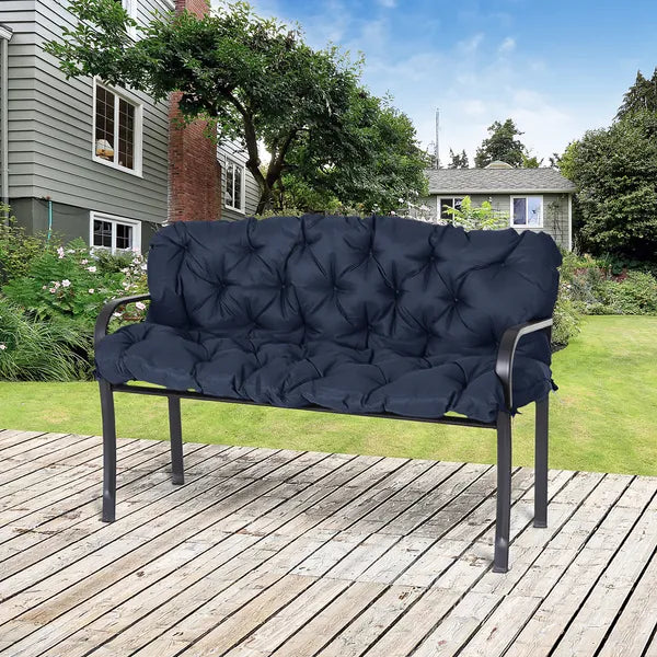 Outsunny Outdoor Seat Pads 3 Seater Bench Swing Chair Replacement Cushions Backrest Dark Blue - product image 2