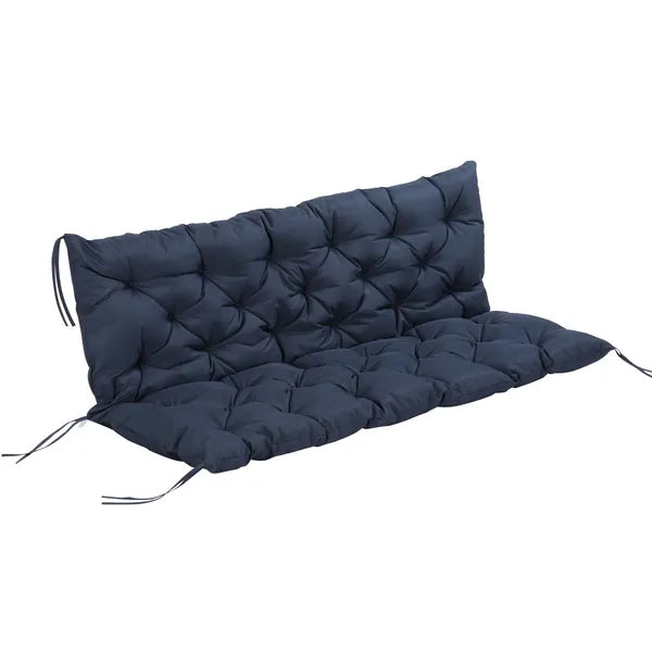 Outsunny Outdoor Seat Pads 3 Seater Bench Swing Chair Replacement Cushions Backrest Dark Blue - product image 1