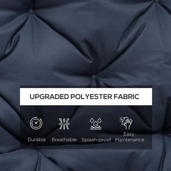 Outsunny Outdoor Seat Pads 3 Seater Bench Swing Chair Replacement Cushions Backrest Dark Blue - product image 4
