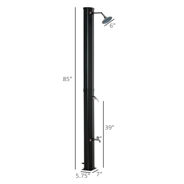 Outdoor Solar Heated Shower 9.2 Gallon with Rotating Head Black for Pool Patio - product image 3