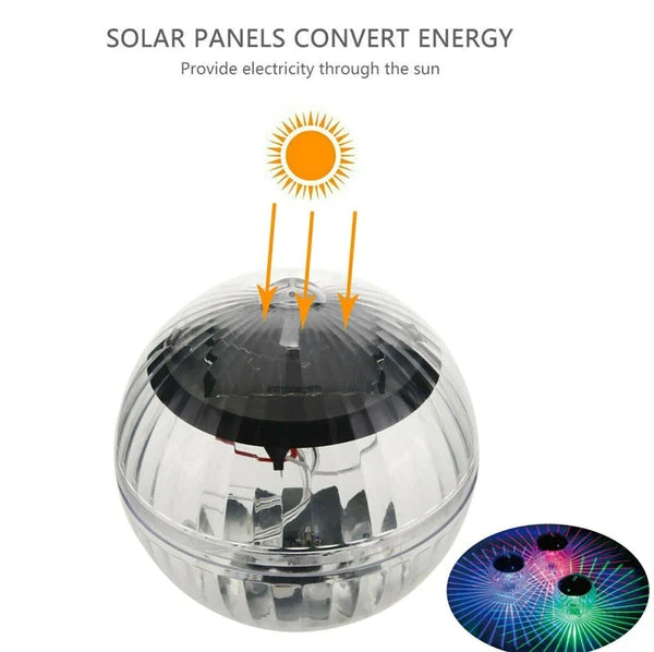 Solar Floating RGB LED Pond Pool Light with Color Changing Rotation - product view 2