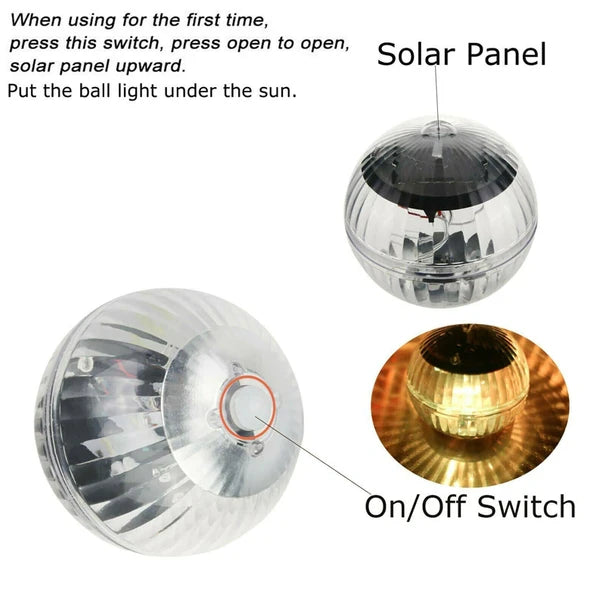 Solar Floating RGB LED Pond Pool Light with Color Changing Rotation - product view 14