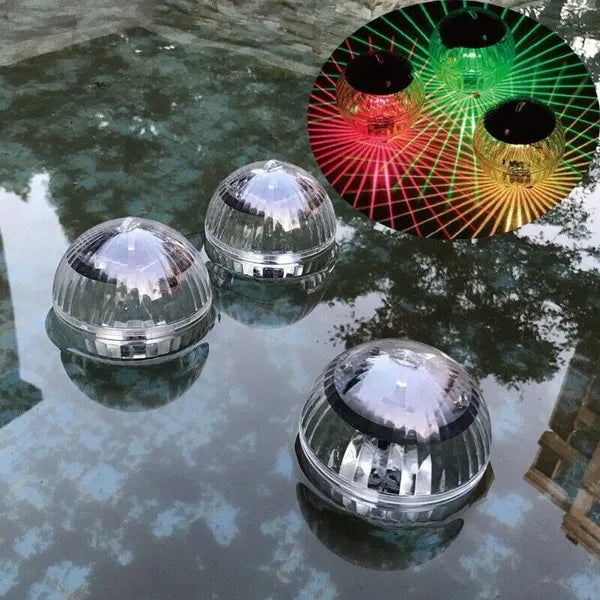 Solar Floating RGB LED Pond Pool Light with Color Changing Rotation - product view 4