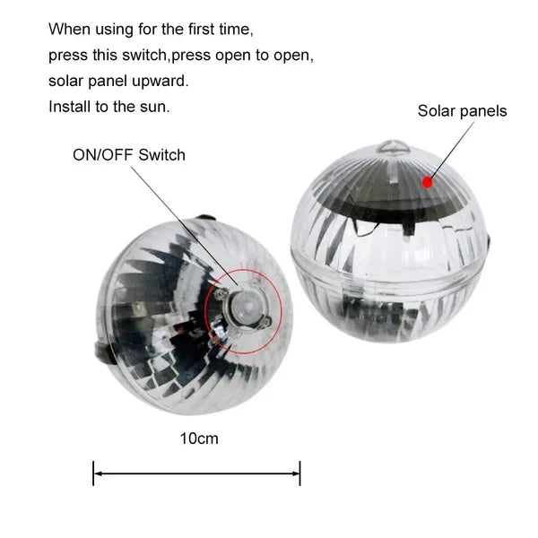 Solar Floating RGB LED Pond Pool Light with Color Changing Rotation - product view 18