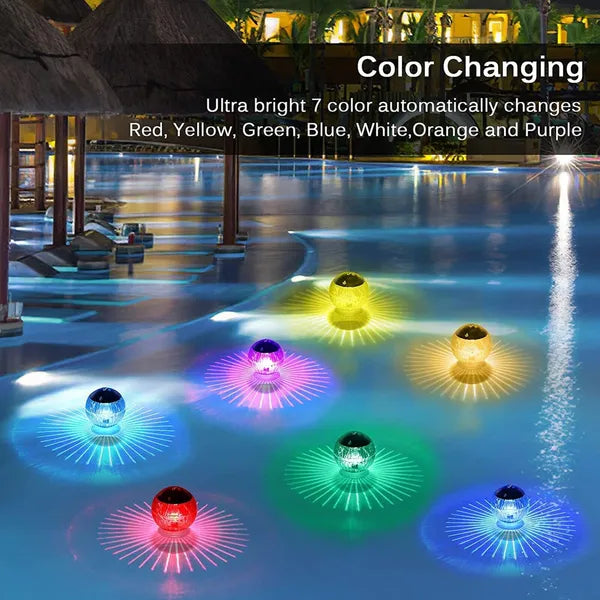 Solar Floating RGB LED Pond Pool Light with Color Changing Rotation - product view 17