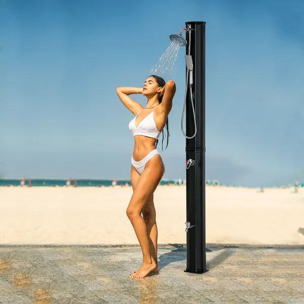 Outsunny 9.2 Gallon Outdoor Solar Shower with Rainfall and Handheld Spray Black - product image 2