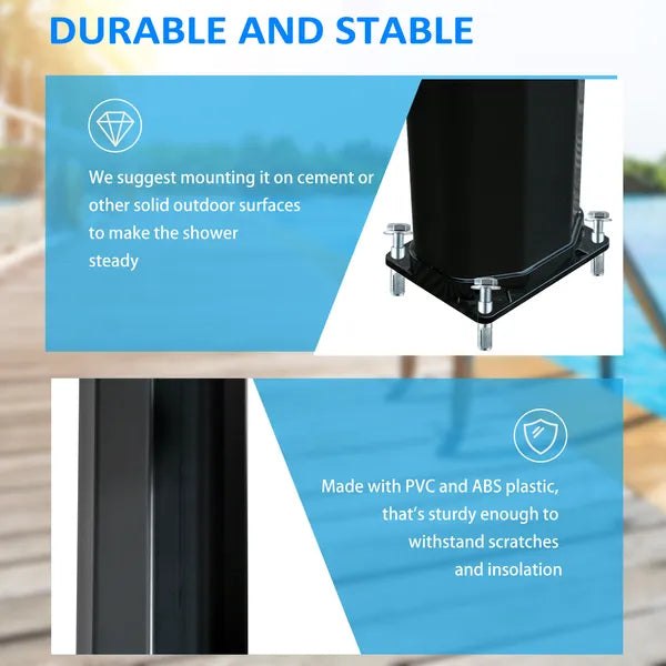 Outsunny 9.2 Gallon Outdoor Solar Shower with Rainfall and Handheld Spray Black - product image 7