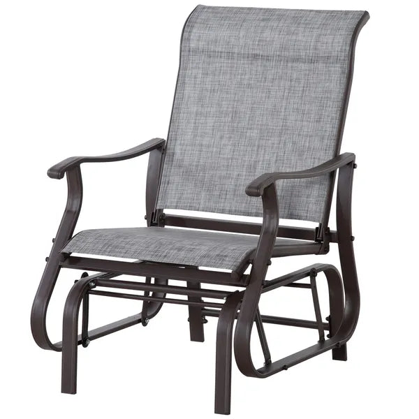 Outsunny Outdoor Swing Glider Chair, Patio Mesh Rocking Chair with Steel Frame, Grey, for Backyard, Garden, and Porch - product image 11