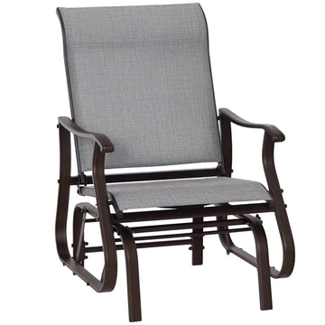 Outsunny Outdoor Swing Glider Chair, Patio Mesh Rocking Chair with Steel Frame, Grey, for Backyard, Garden, and Porch - product image 1