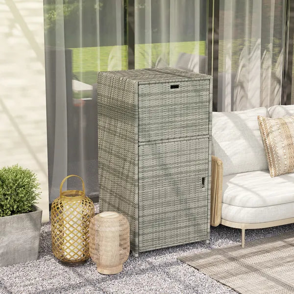 Outsunny Outdoor Towel Rack for Pool with Drawer and Cabinet, Gray - product image 8