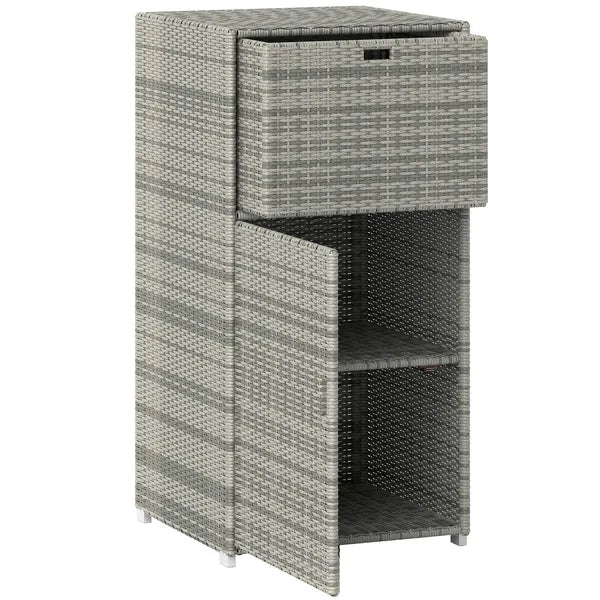 Outsunny Outdoor Towel Rack for Pool with Drawer and Cabinet, Gray - product image 12