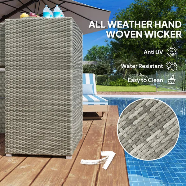 Outsunny Outdoor Towel Rack for Pool with Drawer and Cabinet, Gray - product image 5