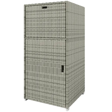 Outsunny Outdoor Towel Rack for Pool with Drawer and Cabinet, Gray - product image 1
