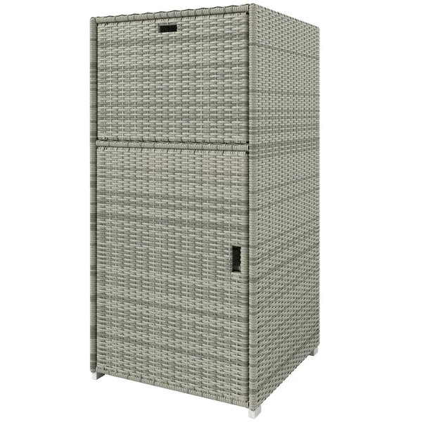 Outsunny Outdoor Towel Rack for Pool with Drawer and Cabinet, Gray - product image 1