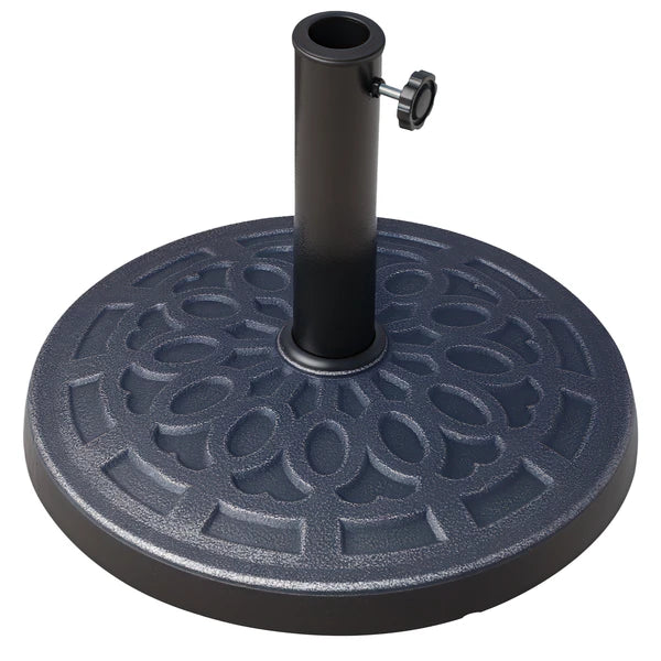 Outsunny Outdoor Umbrella Stand Base 17" 27 lbs, Round, Decorative Pattern, for Dia. 1.5", Dia. 1.89" Pole - Bronze - product image 1