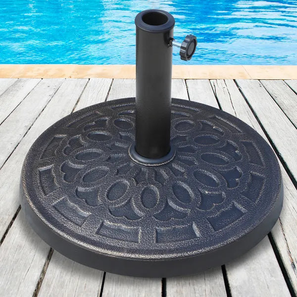 Outsunny Outdoor Umbrella Stand Base 17" 27 lbs, Round, Decorative Pattern, for Dia. 1.5", Dia. 1.89" Pole - Bronze - product image 10
