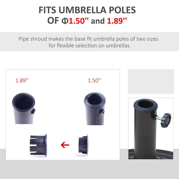 Outsunny Outdoor Umbrella Stand Base 17" 27 lbs, Round, Decorative Pattern, for Dia. 1.5", Dia. 1.89" Pole - Bronze - product image 6