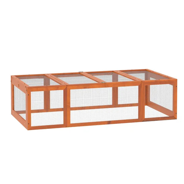 Outdoor Wooden Rabbit Hutch Large Bunny Hutch, Small Animal Habitat with Run, Lockable Doors, Natural Finish - product image 12