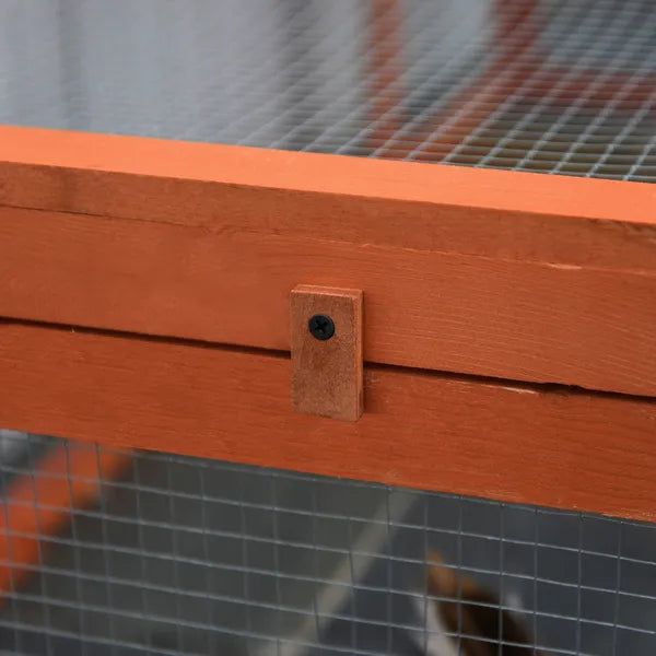 Outdoor Wooden Rabbit Hutch Large Bunny Hutch, Small Animal Habitat with Run, Lockable Doors, Natural Finish - product image 7