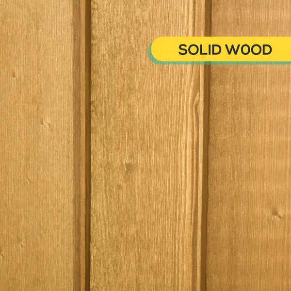 Outdoor Wooden Storage Cabinet Garden Shed Utility Tool Organizer Waterproof Asphalt Roof Lockable Doors 3 Shelves Natural - product image 7