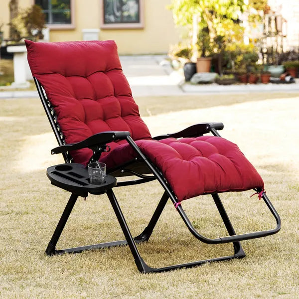 Padded Zero Gravity Chair, Folding Recliner Chair with Cup Holder Cushion, Red - product image 10