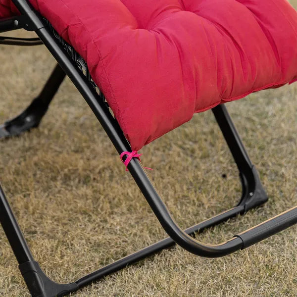 Padded Zero Gravity Chair, Folding Recliner Chair with Cup Holder Cushion, Red - product image 9